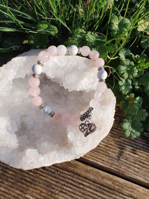 Bracelet Quartz Rose Howlite